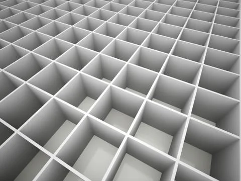 Abstract cubes network black and white Stock Illustration