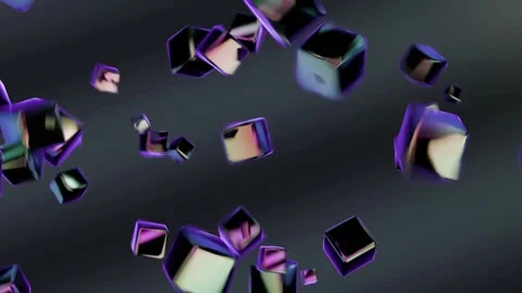 Abstract Cubes Particles in Iridescent Color Background Loop Video Stock Footage 337636839