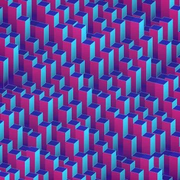 Abstract cubes pattern modern geometric background. 3d rendering illustration Stock Illustration