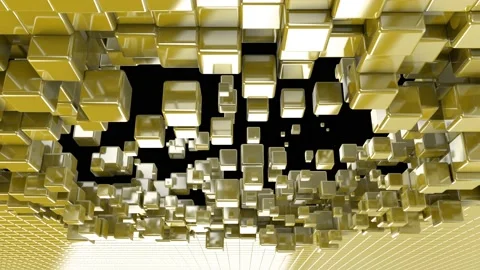 Abstract cubes popping Stock Footage 155231855