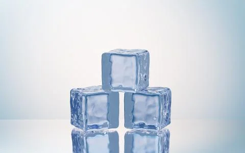 Abstract cubes with water wave, 3d rendering. 스톡 일러스트