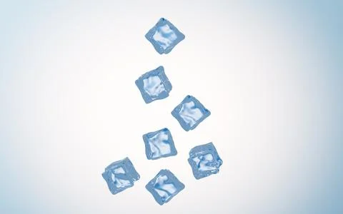 Abstract cubes with water wave, 3d rendering. Stock Illustration