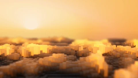 Abstract cubes waves orange Stock-Footage 111647828