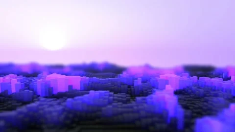 Abstract cubes waves purple Видео 111648638
