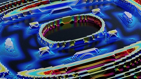 Abstract cubic animation of a multicolored background Stock Footage 199917593