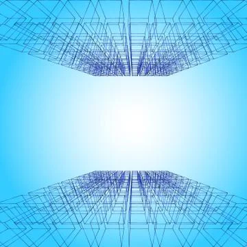 Abstract cubic background - vector illustration Stock Illustration