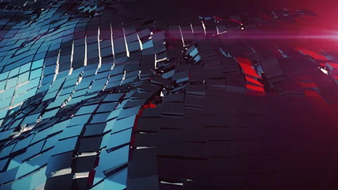 Abstract cubic explosion wave animation. Stock Footage 129161542