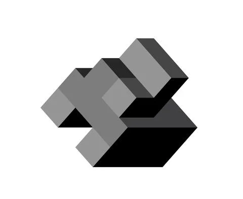 Abstract cubic isometric logo object, can be used as a template Stock-Illustration