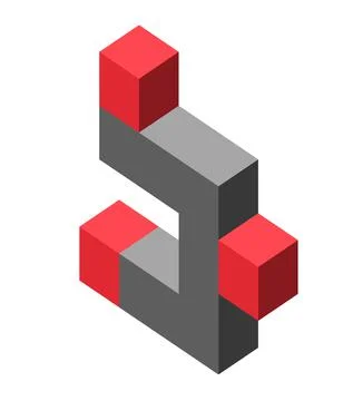 Abstract cubic isometric logo object, can be used as a template Ilustración de archivo