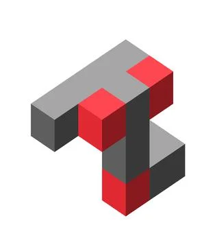 Abstract cubic isometric logo object, can be used as a template Ilustración de archivo