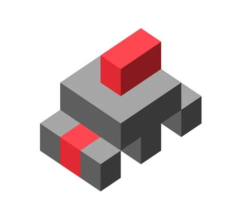 Abstract cubic isometric logo object, can be used as a template Stockillustratie