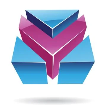 Abstract cubic logo icon Stock Illustration
