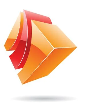 Abstract cubic logo icon Stock Illustration