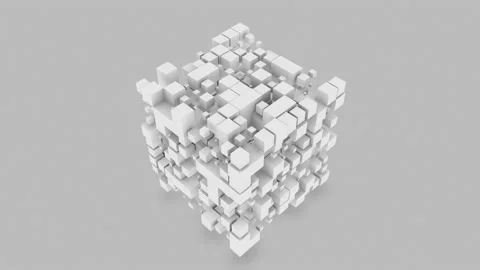 Abstract cubic matrix. Seamless loop. Stock Footage 125501118