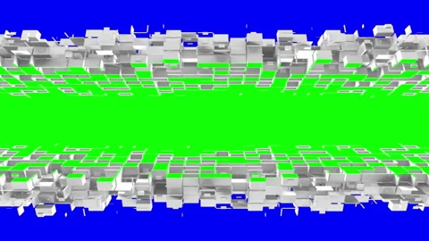 Abstract cubic particles angle with chroma key Stock Footage 178120346