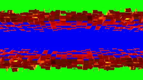 Abstract cubic particles angle with chroma key Stock Footage 196244581