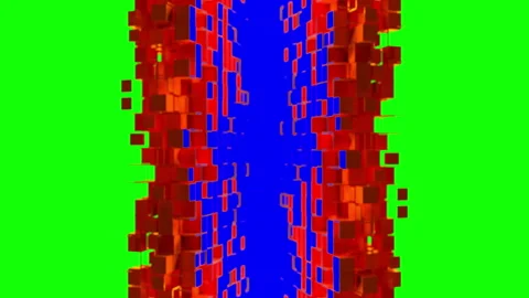 Abstract cubic particles corner with chroma key Stock Footage 195108583