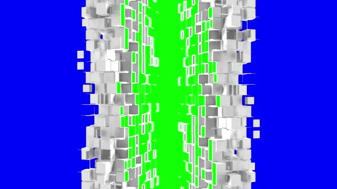 Abstract cubic particles corner with chroma key Stock Footage 196243592