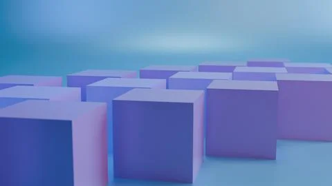 Abstract Cubic Shapes in Soft Background Stock Illustration
