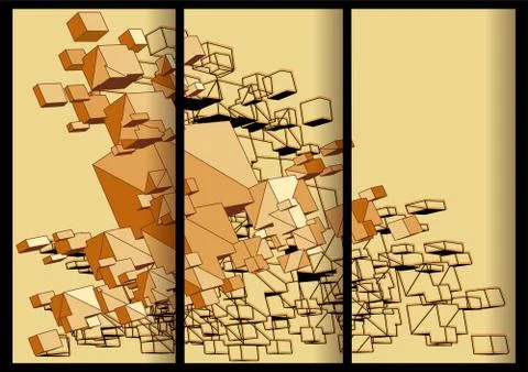Abstract cubical banners Stock Illustration