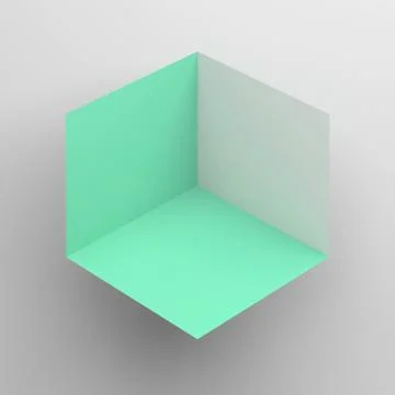 Abstract cubical object with green sides 库存插图