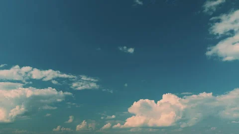 Abstract Cumulus Clouds. Beautiful Clouds Move On A Warm Summer Day. For Eco Or Stock Footage 261204025