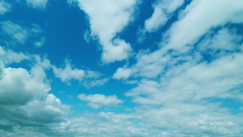 Abstract Cumulus Clouds. Beautiful Clouds Move On A Warm Summer Day. For Eco Or Stock Footage 262761036