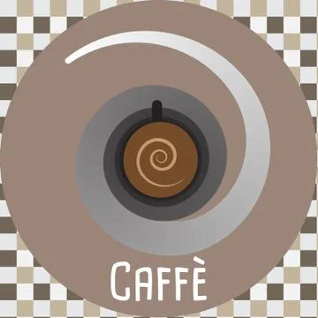 Abstract Cup of Coffee on a Pattern Background - Vector Illustration Stock Illustration