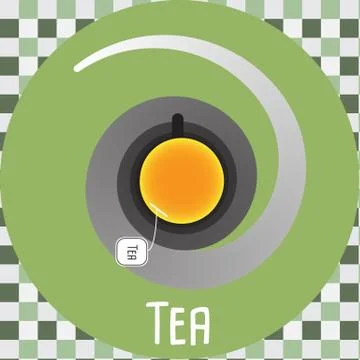 Abstract Cup of Tea on a Pattern Background - Vector Illustration Stock Illustration