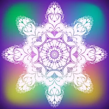 Abstract curl flower snowflake Stock Illustration