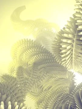 Abstract curled shape surrounded by colored mist. 3d rendering 스톡 일러스트