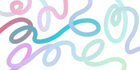 Abstract curve gradient pastel line color on white background Stock Illustration
