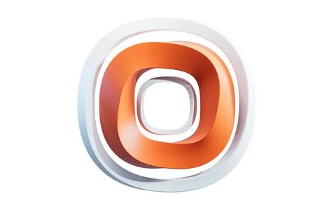 Abstract curve square geometry frame, 3d rendering. Stock Illustration