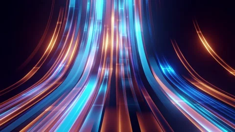 Abstract curve Stream flow digital line data technology background. Stock Footage 263044389