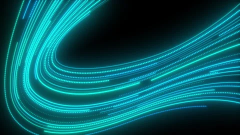 Abstract curve technology digital network, Flow data with blue light video Stock Footage 335680237