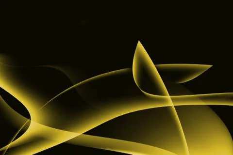 Abstract curve yellow on dark background Stock Illustration