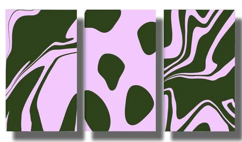 Abstract curved background, template collection, Deformed pattern, trendy Stock Illustration