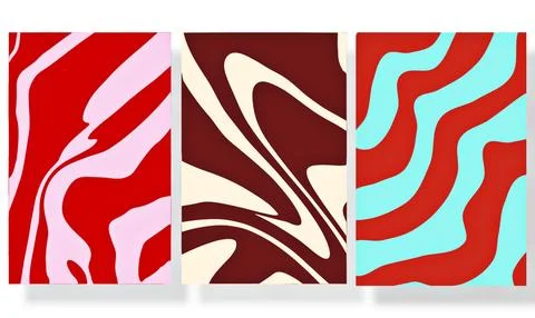 Abstract curved background, template collection, Deformed pattern, trendy Stock Illustration
