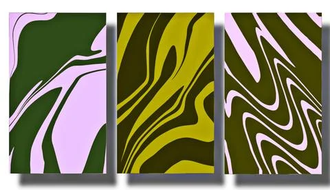 Abstract curved background, template collection, Deformed pattern, trendy Stock Illustration
