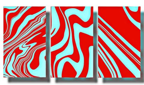 Abstract curved background, template collection, Deformed pattern, trendy Stock Illustration
