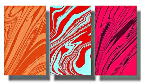 Abstract curved background, template collection, Deformed pattern, trendy Illustrazione stock