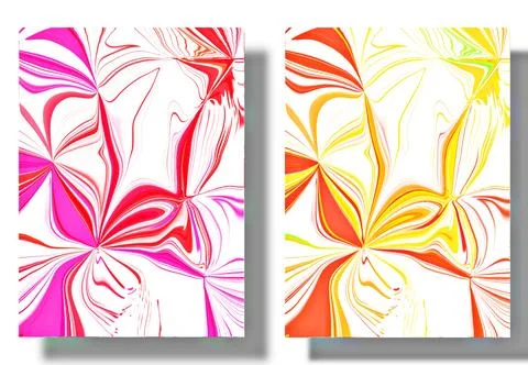 Abstract curved background, template collection, Deformed pattern, trendy Stock Illustration