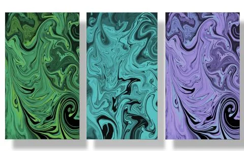 Abstract curved background, template collection, Deformed pattern, trendy Stock Illustration