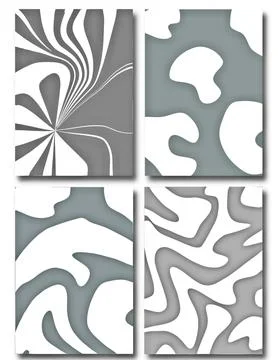 Abstract curved background, template collection, Deformed pattern, trendy white Stock Illustration
