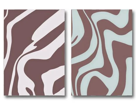 Abstract curved background, template collection, Deformed pattern, trend colors Stock Illustration