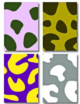 Abstract curved background, template collection, Deformed pattern, trendy bright Stock Illustration