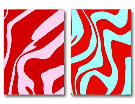 Abstract curved background, template collection, Deformed pattern, trend colors Stock Illustration