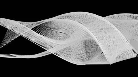 Abstract curved flowing structures  - black white design background (FULL HD) Stock Footage 62639086