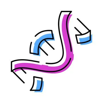 Abstract curved fluctuating lines creating movement design Stock Illustration