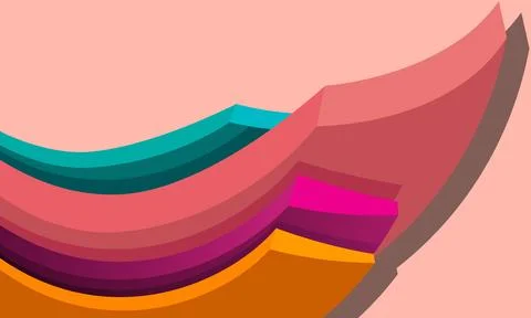 Abstract curved layered geometric waves background. colorful shape art. Stock-Illustration